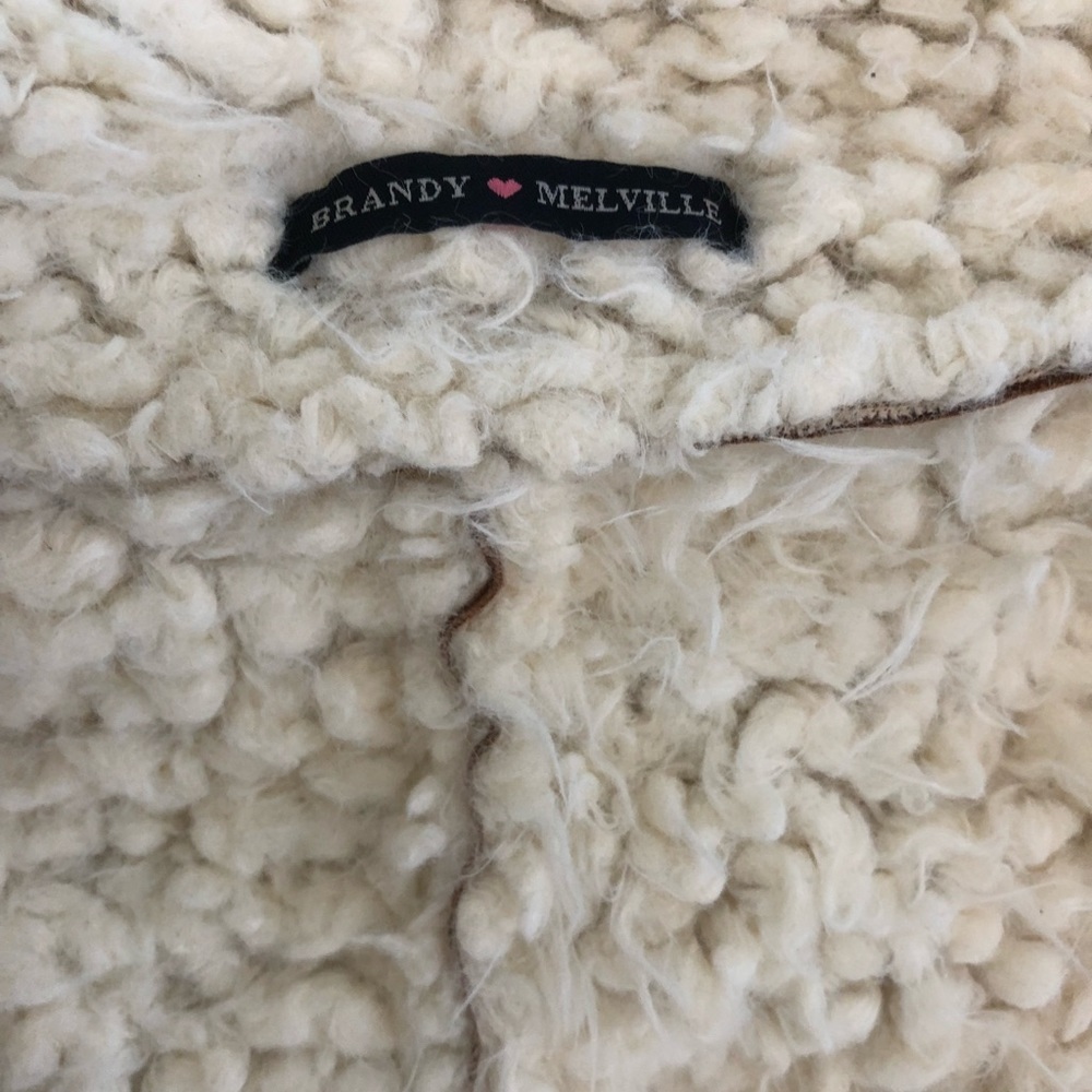 Brandy Melville Suede Shearling Jacket - Picture 3 of 3